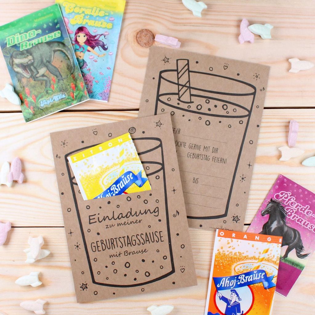 10 Einladungskarten zum Kindergeburtstag Geburtstagssause Produktbild 