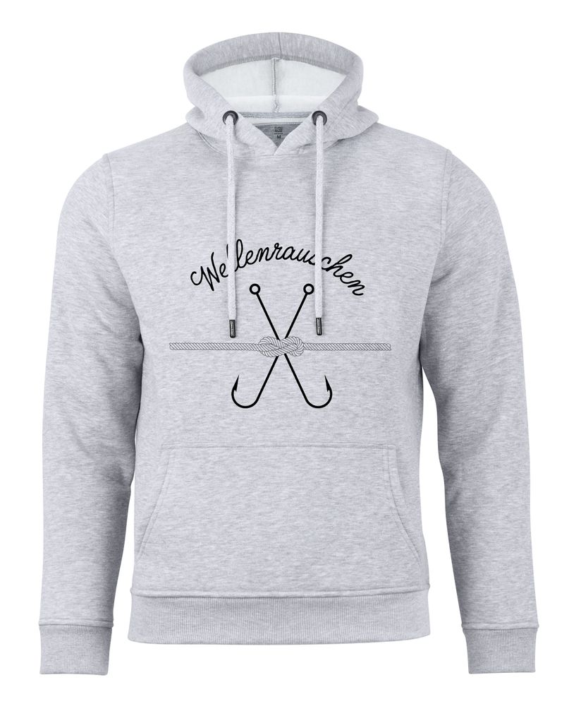 Cotton Prime Kapuzensweatshirt Anker - Wellenrauschen L grau