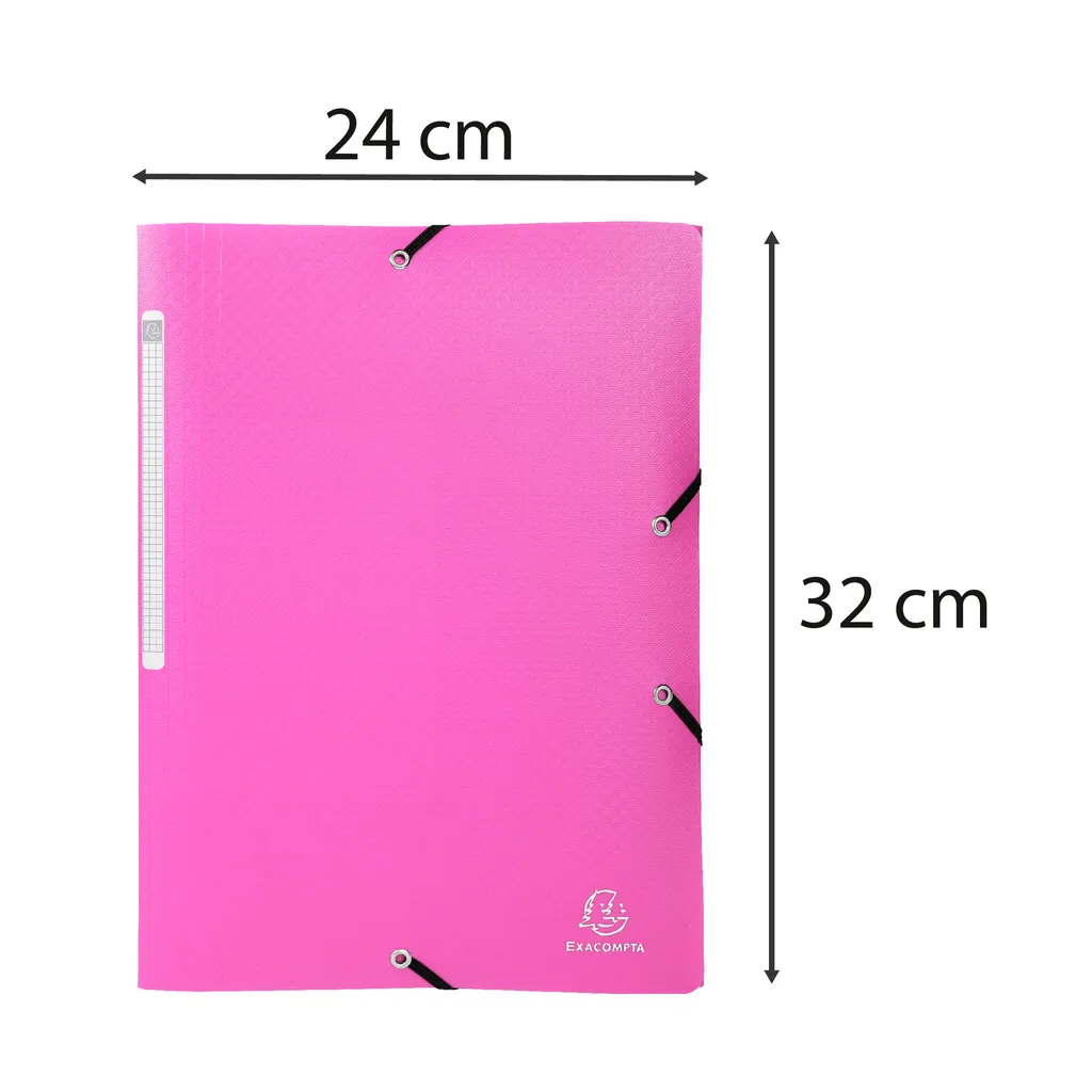 Chemise 3 rabats A4 Rose opaque polypropylène Exacompta par 50 ex - 7