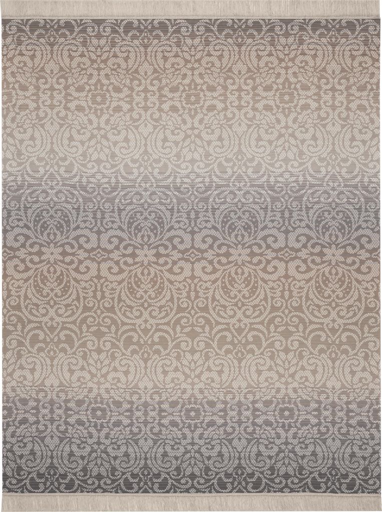 Biederlack Plaid mit Fransen Ornamental Größe 150 x 200