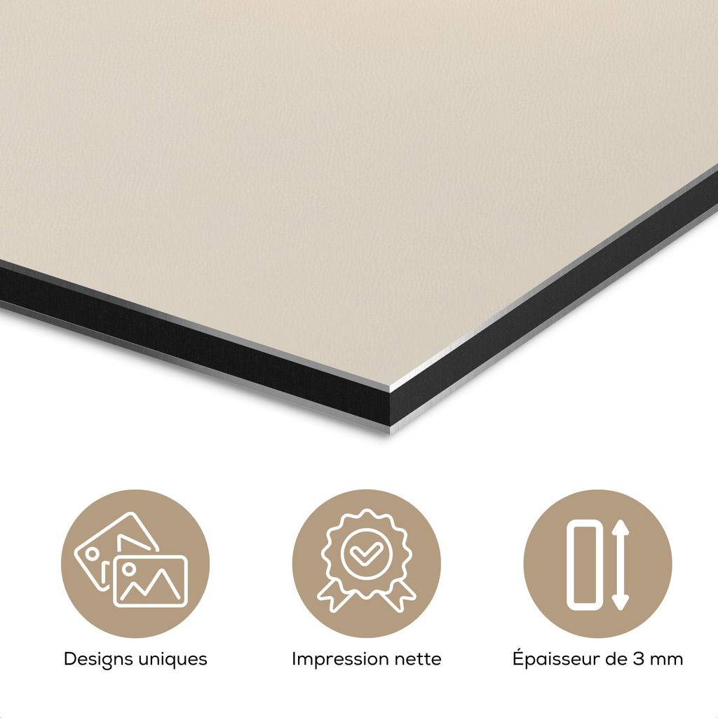 MuchoWow Wanddekoration Metall Metallbild Wandkunst 90x90 cm Erdnuss - Roh - Beige MuchoWow Aluminium Gemälde - Dekoration - Industrial - Metall