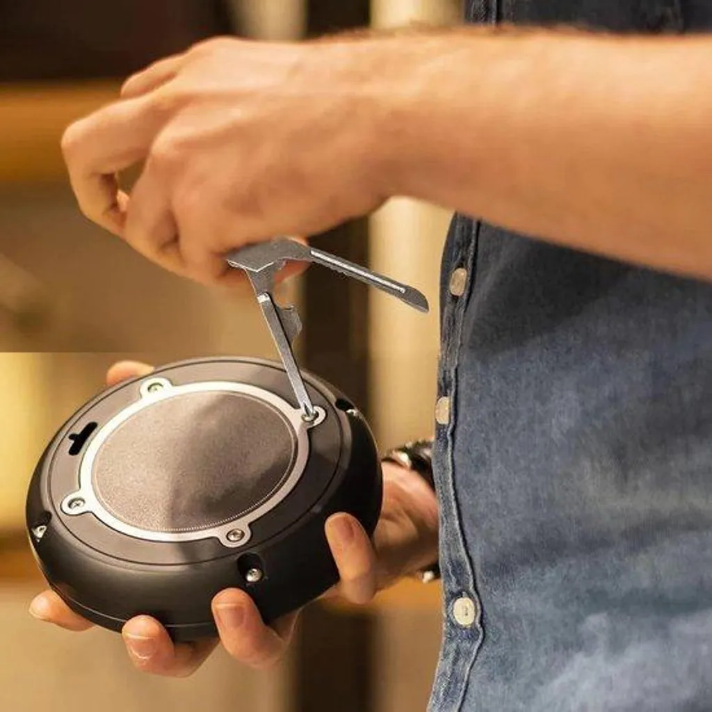 Porte-clés 6-en-1 incassable en acier inox, outil survie et camping