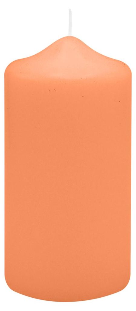 Spitzkopf Stumpen Kerzen Mango Orange 10 x Ø 8 cm, 6 Stück