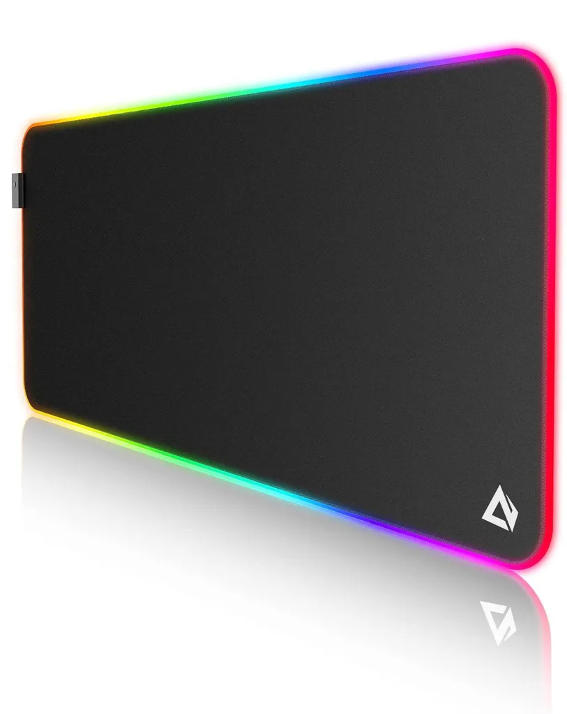 Tapis de bureau XXL pour ordinateur portable et clavier gamer rétroéclairé