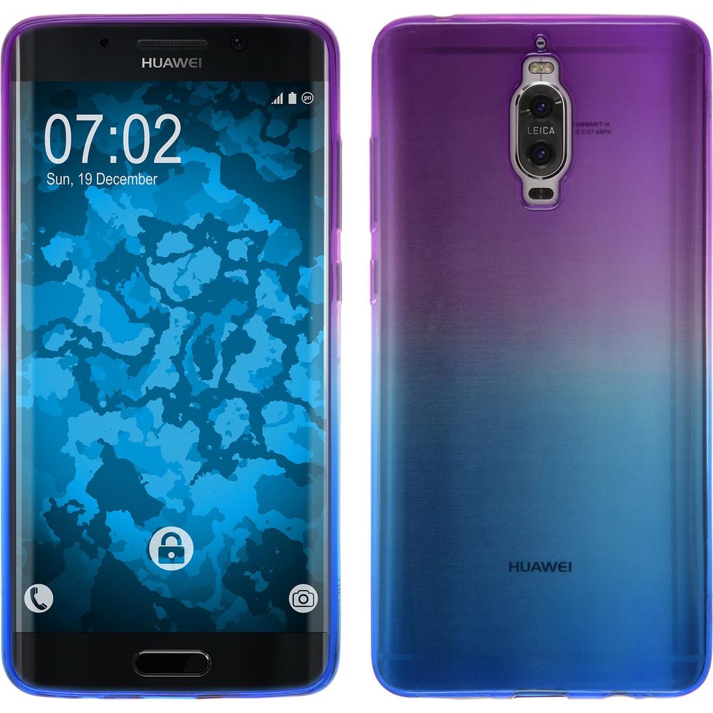 PhoneNatic Case kompatibel mit Huawei Mate 9 Pro - Design:04 Silikon Hülle Ombrè + 2 Schutzfolien