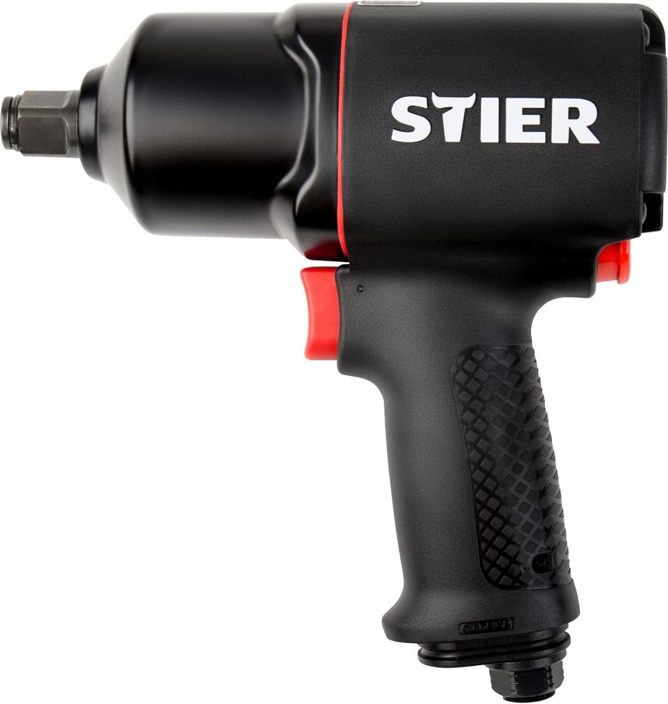 STIER Druckluft Schlagschrauber 23-TR, 3/4 Zoll, max. Lösemoment: 1.756 Nm, Hochleistungs Doppelhammer-Schlagwerk, 3 Geschwindigkeitsstufen, Recht...