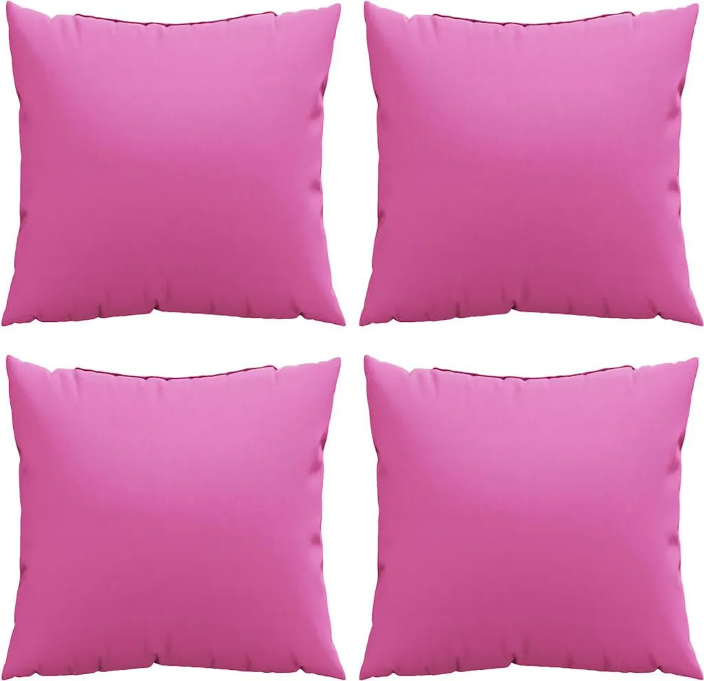 vidaXL Coussins de dispersion Uni 4 pcs Rose 60x60 cm en tissu doux