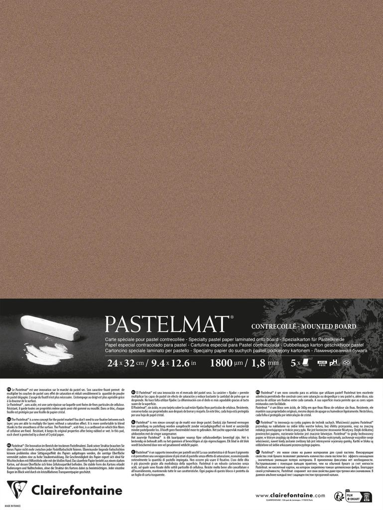 Clairefontaine Pastelmat kaschiert, 5 Bogen 24x32 cm, 360g Produktbild 
