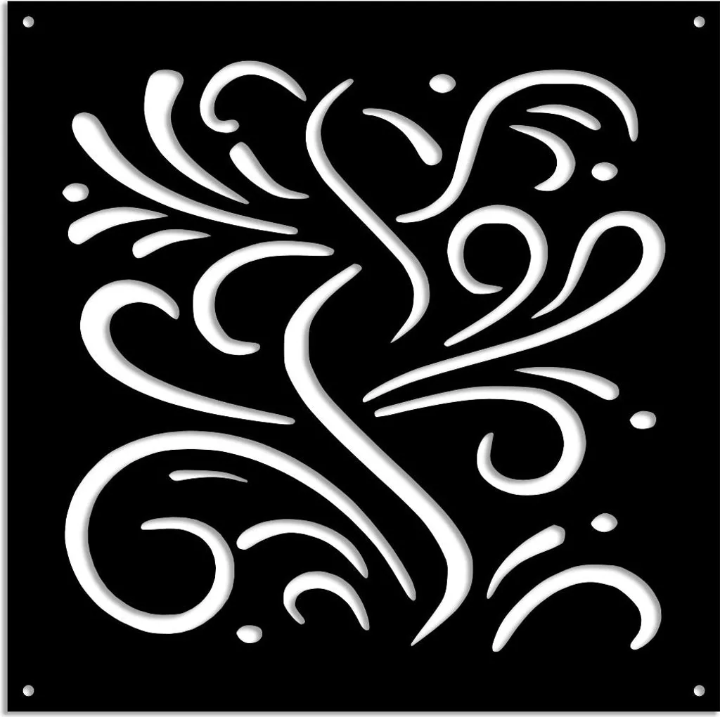 Decorazione Parete BLOW Nero 98x98 | Pannello Traforato Design Luxury
