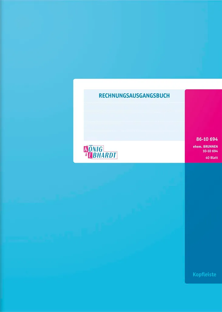 König & Ebhardt 8610694 Livre des factures sortantes A4 bleu et magenta