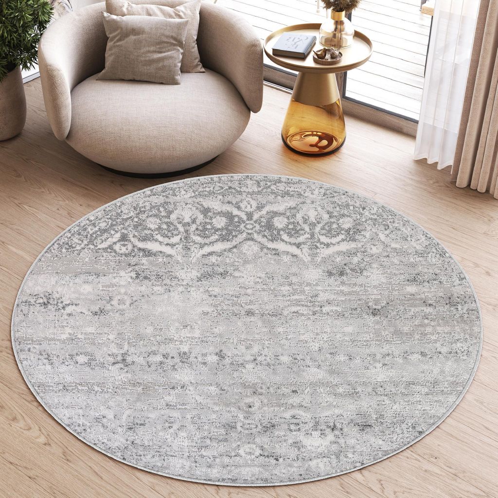 Tapiso Koberec SKY Round Modern Grey Beige Obývací pokoj Obrázek produktu 