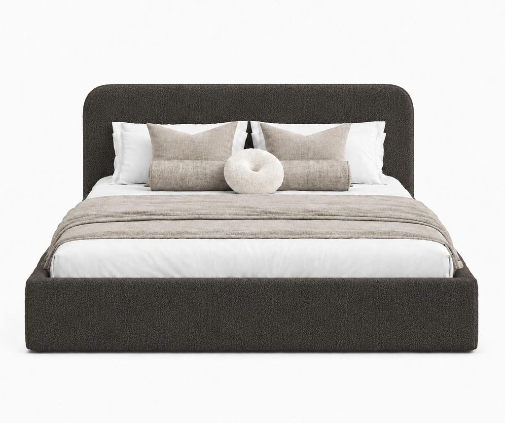 Sofello Polsterbett Lango 140x200 cm Beige – Modernes Doppelbett mit Metallrahmen & Lattenrost
