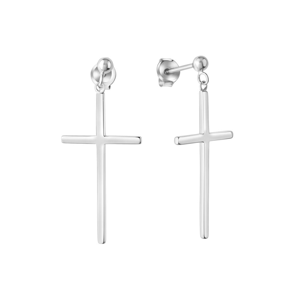 Zeeme Silber Ohrringe 925/- Sterling Silber 3,5cm weiß ohne 352220037R