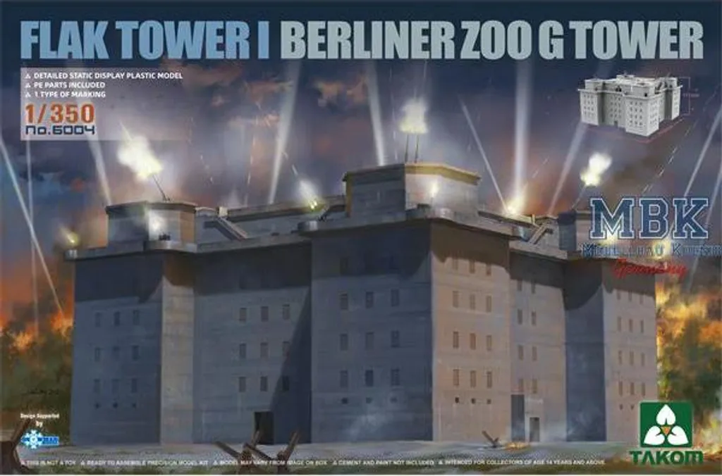 Maquette de bunker Flak Tower I Berliner Zoo G Tower au 1/350 par Takom