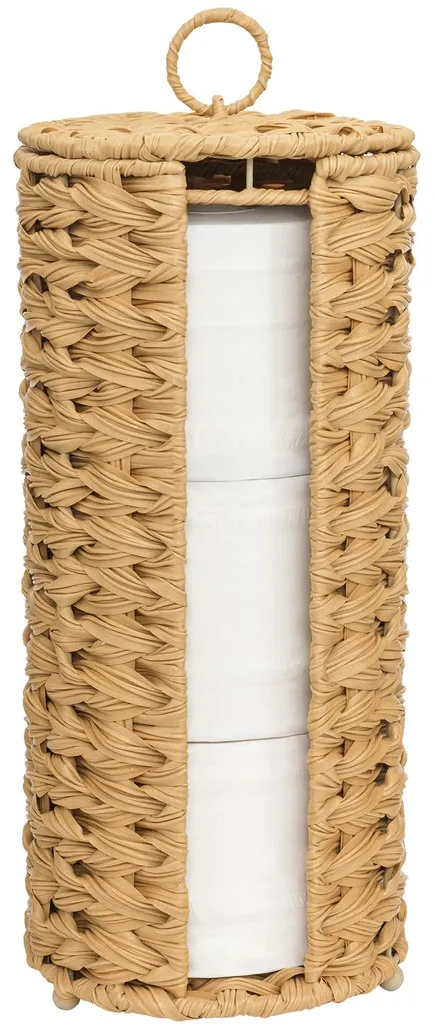 Porte-papier toilette tissé bohème pour 3 rouleaux de rechange blanc