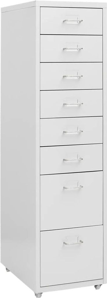 Aktenschrank mit Rollen Grau 28x41x109 cm Metall , Aktenschränke Design 2024