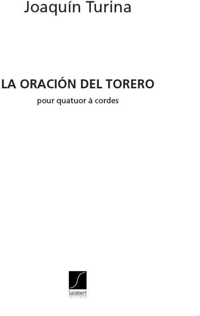 La oracion del torero pour quartuor a cordes (orchestre a cordes) partition