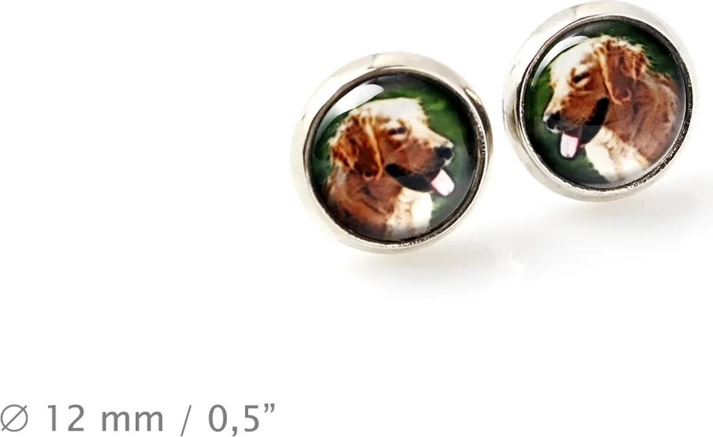 Golden Retriever - Gioielli con la tua foto - Scatola, collana e set di orecchini, prodotti personalizzati del marchio Art-Dog.
