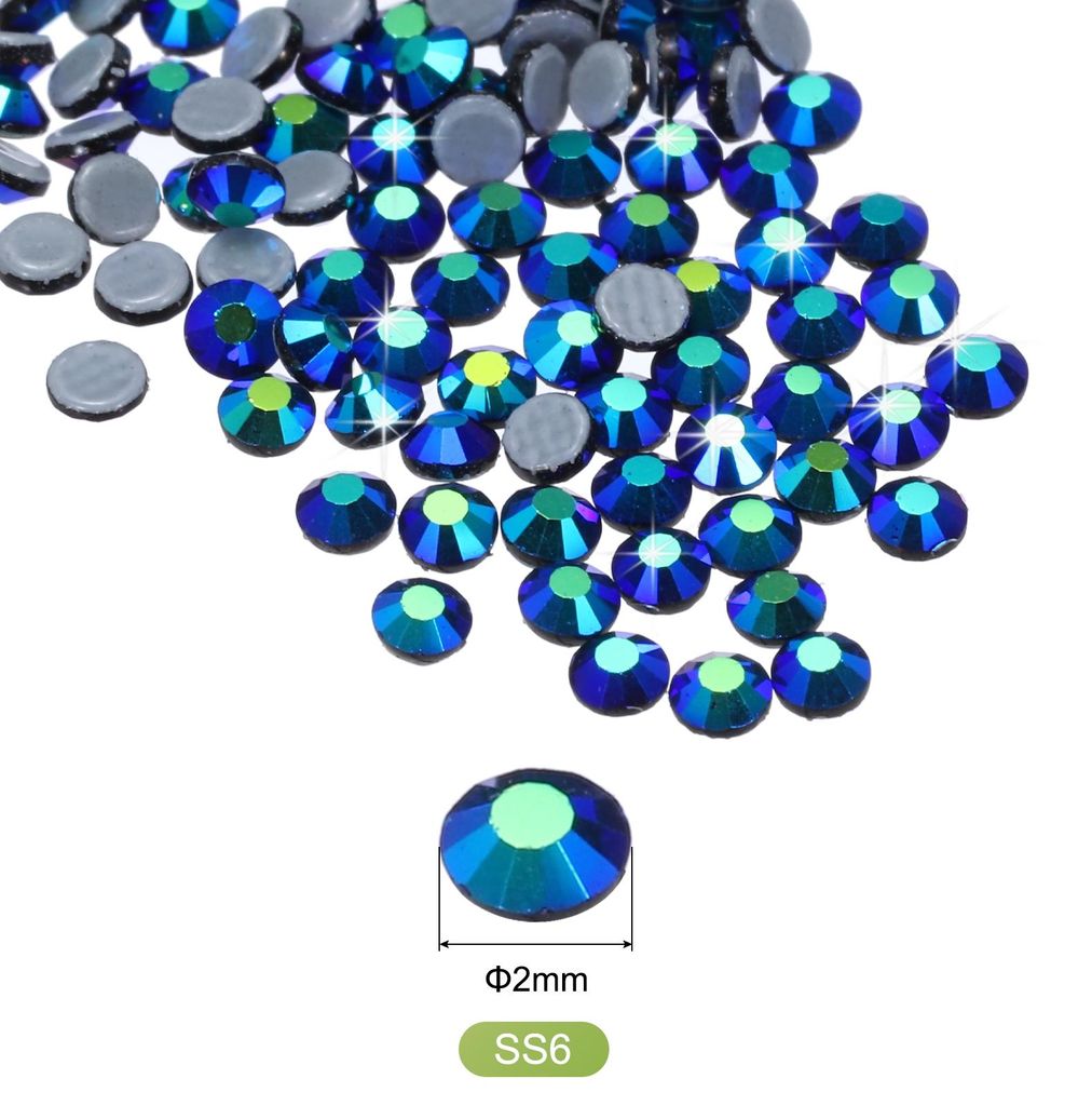 2880 Stk Hotfix Strasssteine Flachrš¹cken Kristallglas Edelsteine Kunst Strasssteine fš¹r Basteln Kleidung DIY Dekoration (SS6 2mm, Marineblau)