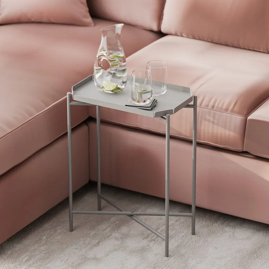 Skye Decor SHB-009-C: Tavolino Metallo Grigio Robusto 26x40x56 cm