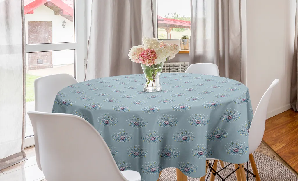 Tovaglia Rotonda ABAKUHAUS 150 cm - Fiori Botanici e Motivi Floreali