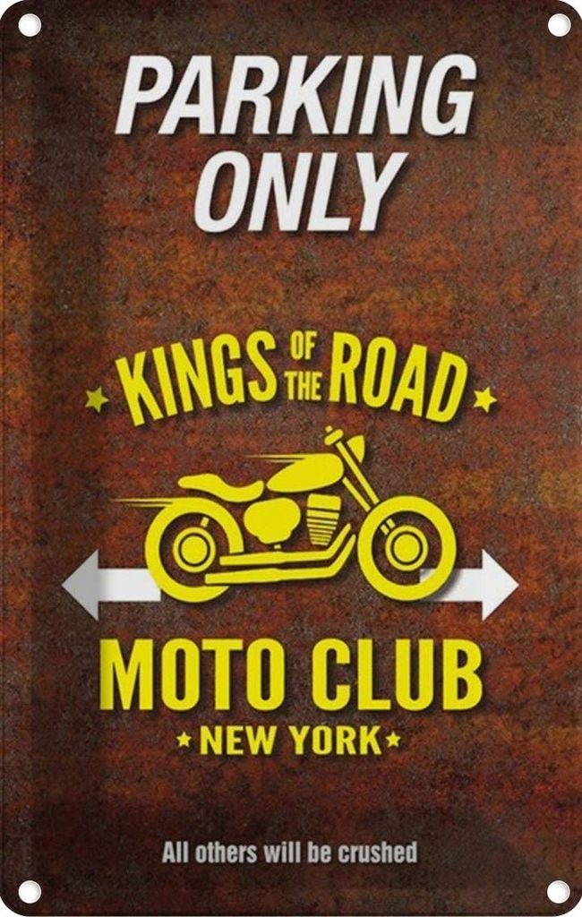 vianmo Blechschild 30x20 cm parking only moto club new york Parkplatzschild