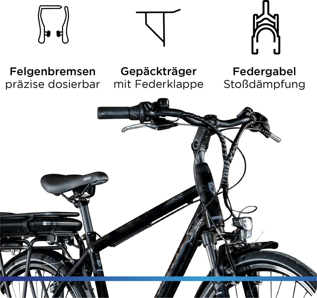 Zündapp Z802 E Bike 28 Zoll Trekkingrad Herren 155 - 185 cm Produktbild 4