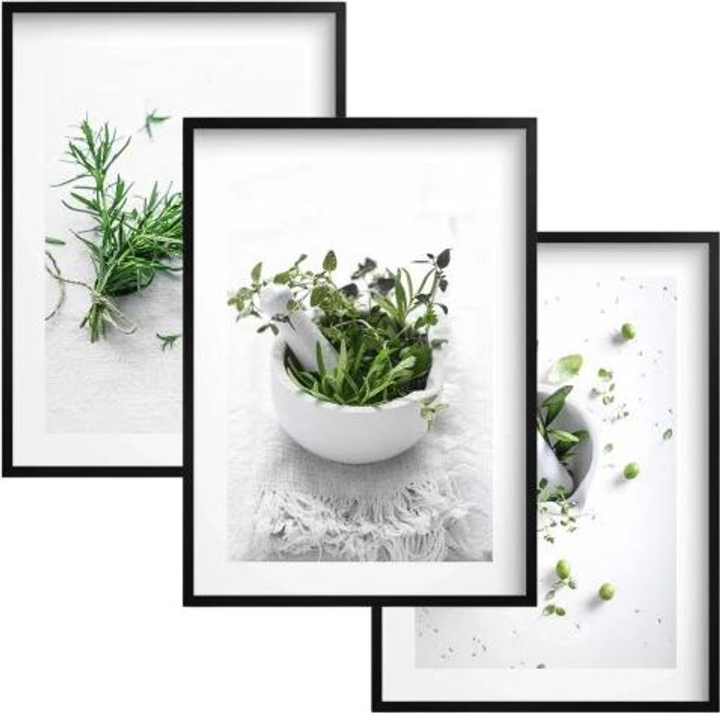 Wandposter Wandbilder mit Rahmen Kräuter für die Küche und das Esszimmer 50x70