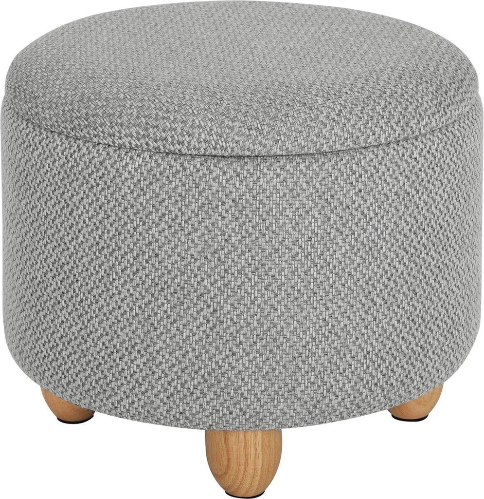 Tabouret Design Helix avec Coffre Intégré Gris - Banc Gain de Place 2en1