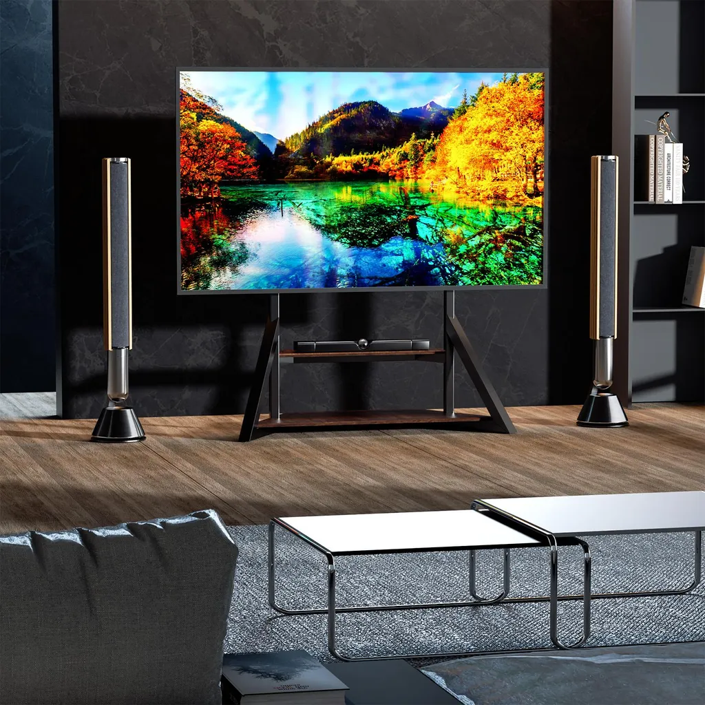 Support TV de Conférence Mobile - Pied Écran Géant pour Bureau et Salon