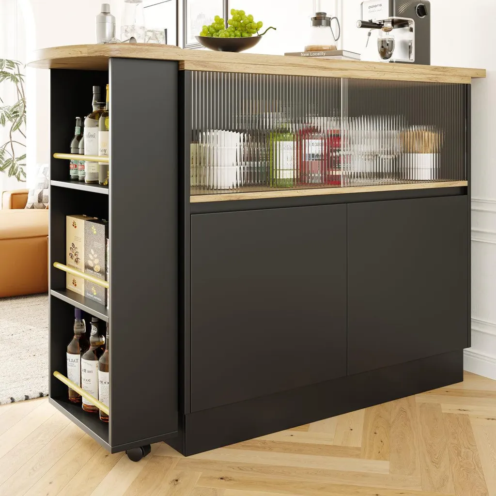 Table de cuisine rotative bicolore pour petit espace et studio - 6