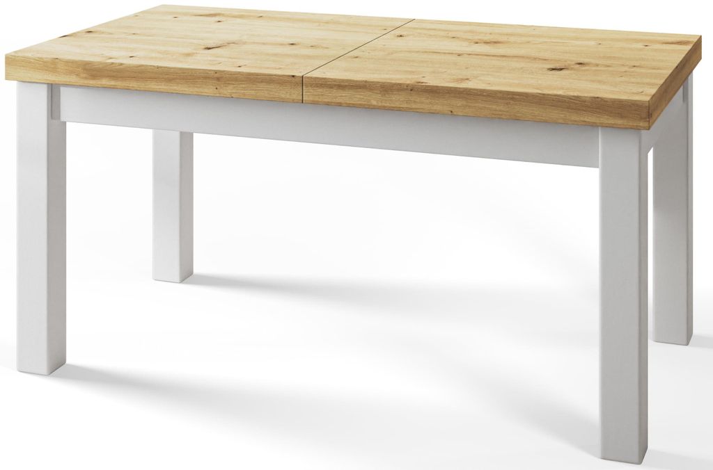 Alpi Moebel, Rechteckiger Esstisch Classico, Wohnzimmertisch Ausziehbar 140-180 cm, Tish mit Metallbeinen, Artisan