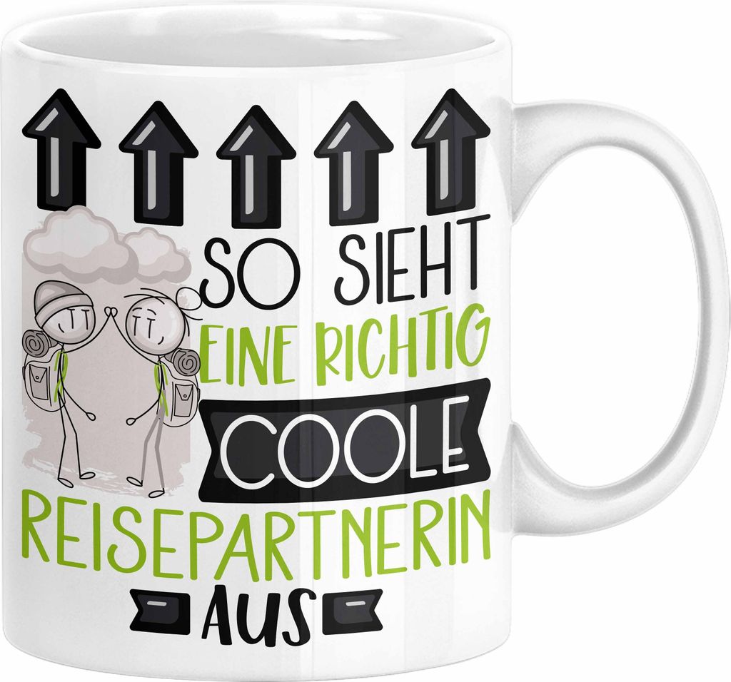Reisepartnerin Geschenk Tasse Lustig Geschenkidee für Reisepartnerin Geburtstag So Sieht Eine Richtig Coole Reisepartnerin Aus Frauen Spruch (Weiß)
