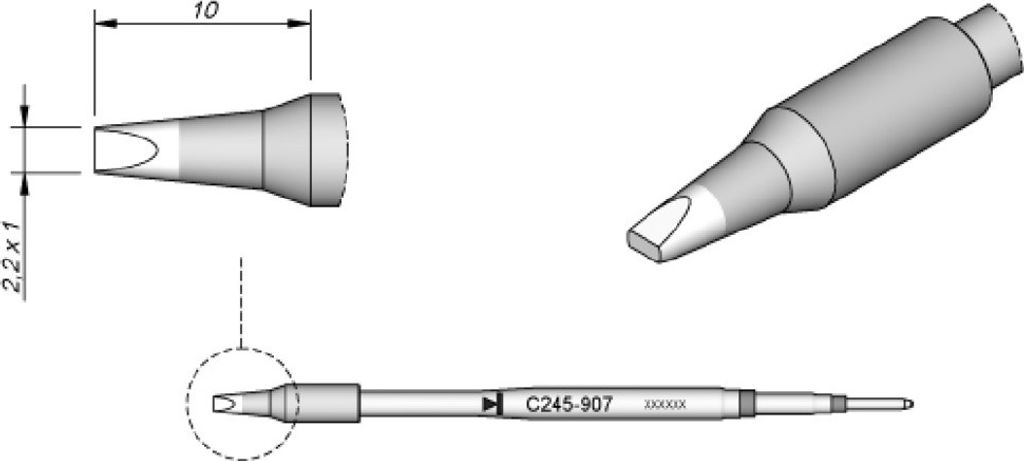 Wkład dłuta 2.2x1mm do T245A C245-907 JBC Zdjęcie produktu 