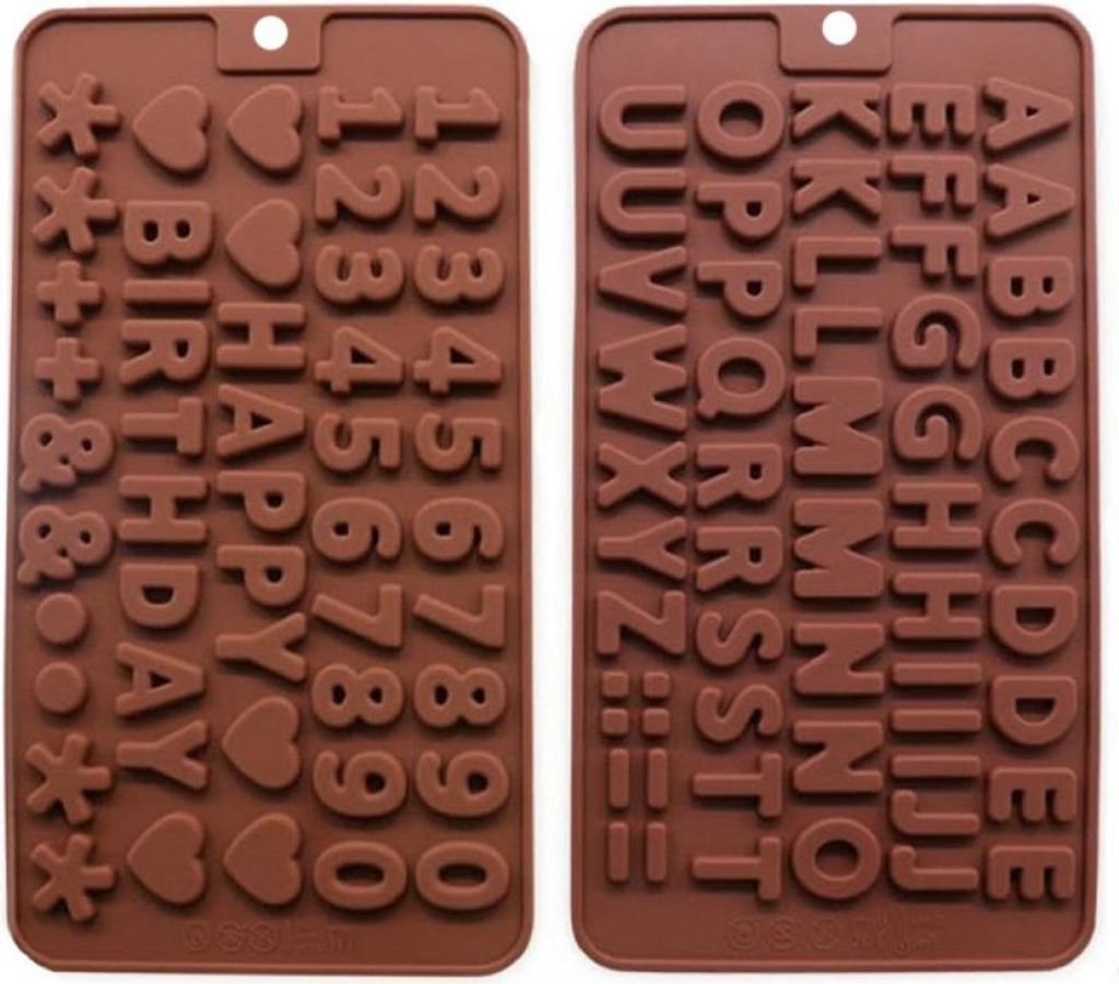 Silikon-Buchstabenform und Zahlen-Schokoladenformen mit Produktbild 