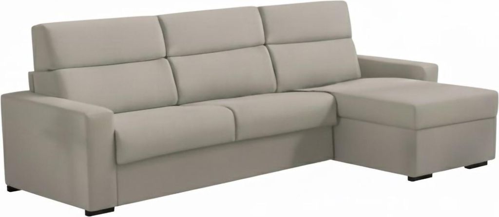 Vigonovo - Feste Eckcouch mit Ottomane, 280x160 cm Taupe, Abziehbar Italy