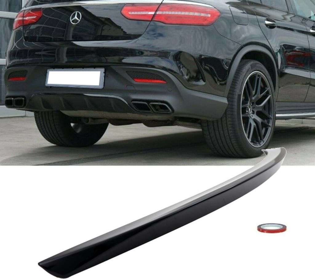 Heckspoiler Kofferraum Hochglanz Schwarz +3M passt für Mercedes GLE Coupe C292 auch AMG 63 ab Bj 2015