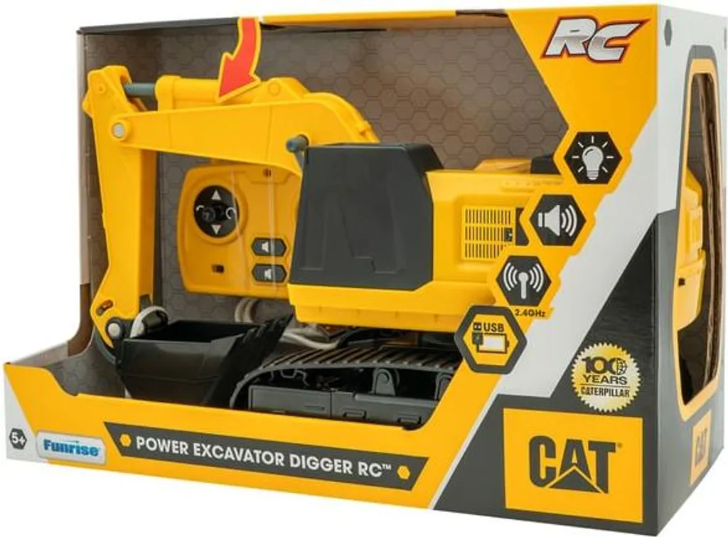 Pelle RC CAT licence officielle - Excavatrice télécommandée 1/24