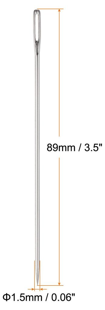 10 Stš¹ck 3,5 Zoll Polsternadeln mit gro?em ?hr, Edelstahl, gerade Handn?hnadeln fš¹r Heimn?hen, Leder, Wandteppich, Stickerei, Polstern, Gurtb...