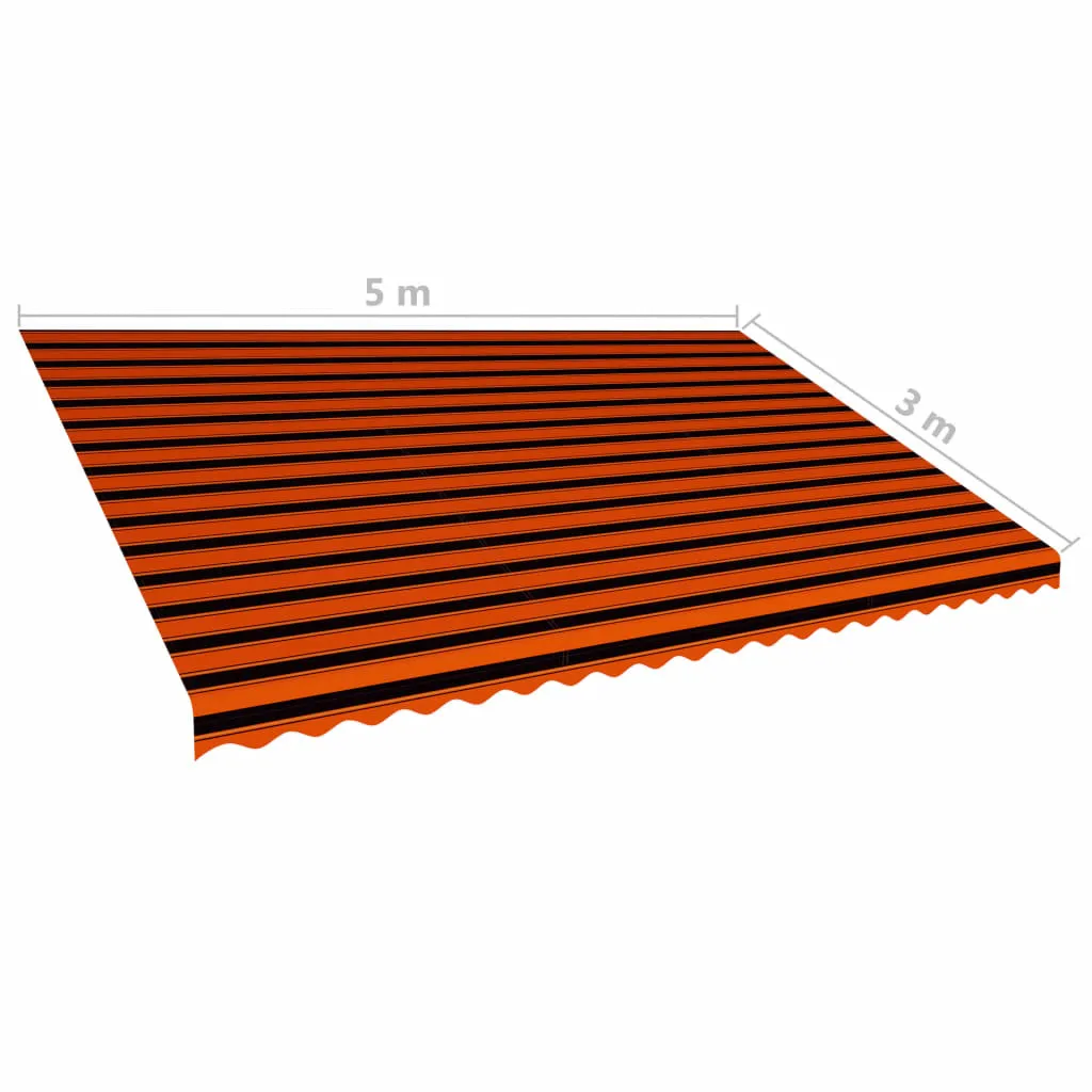 vidaXL Telo per tenda da sole arancione e marrone 500x300 cm - 13