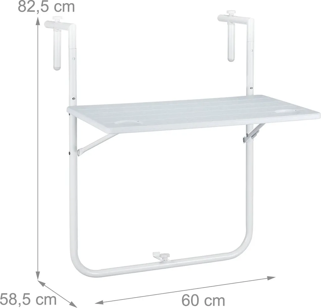 Table de balcon suspendue blanche : solution idéale pour petit balcon - 4