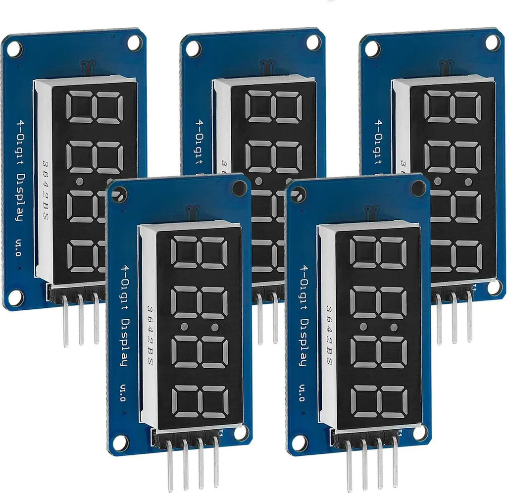 Module TM1637 Display 4 Chiffres Rouge avec 2 Broches de Contrôle - 5x