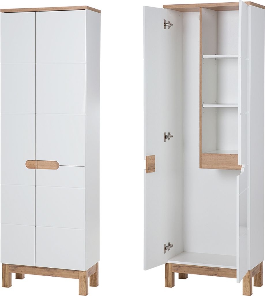 Hochschrank mit Staubsauger-/Wischerfach SOLNA-56 Hochglanz Produktbild 
