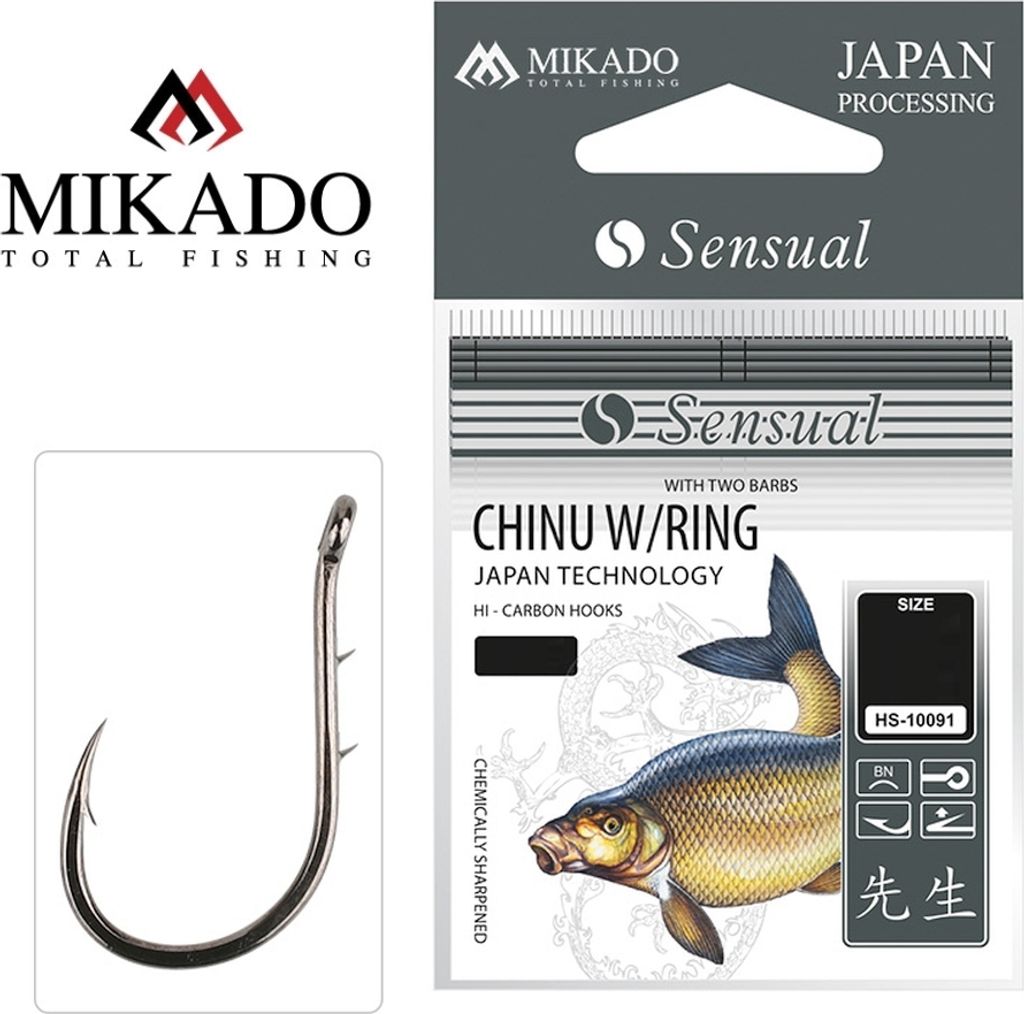 9 x MIKADO CHINU starke Angelhaken Gr. 6 zusätzliche Widerhaken
