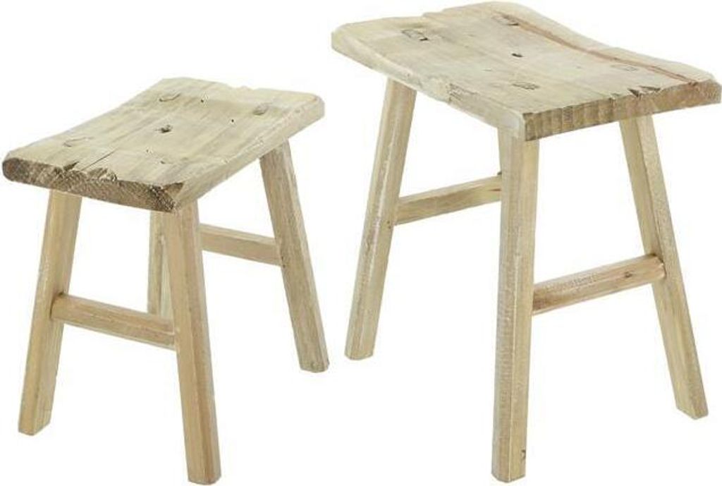 Tabouret En Bois De Teck Massif 30x25 Cm - Support Décoratif Pour Plantes Et Fleurs
