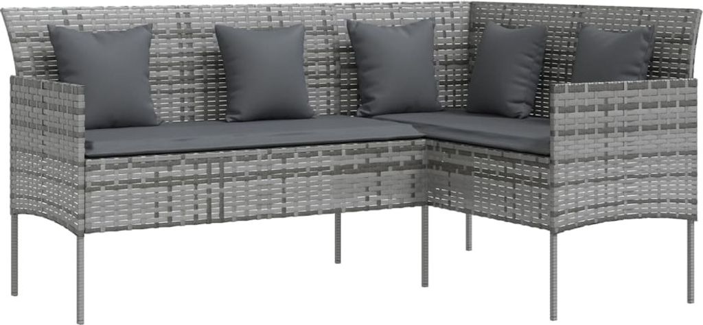 vidaXL Canapé en L avec Kissen Poly Rattan Grau Image du produit 