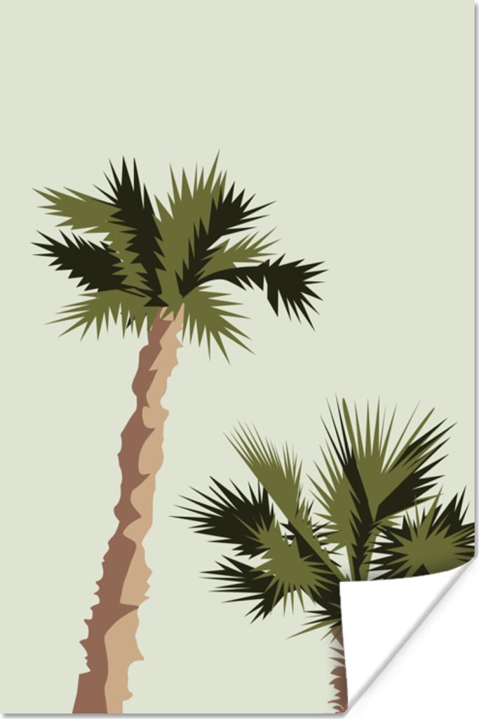MuchoWow Poster Palme - Strand - Pastell 60x90 cm - Wanddekoration