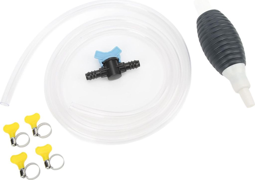 Siphonpumpe für flüssigen Kraftstoff mit 2m Schlauch Manuelles Ansaugen Universal für Diesel Benzin Wasser Flüssigkeiten