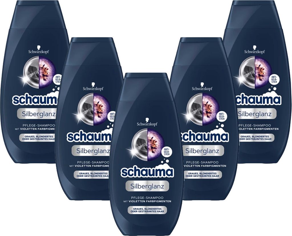 Schauma Pflege Shampoo Silberglanz Anti Gelbstich 250ml 5er Pack
