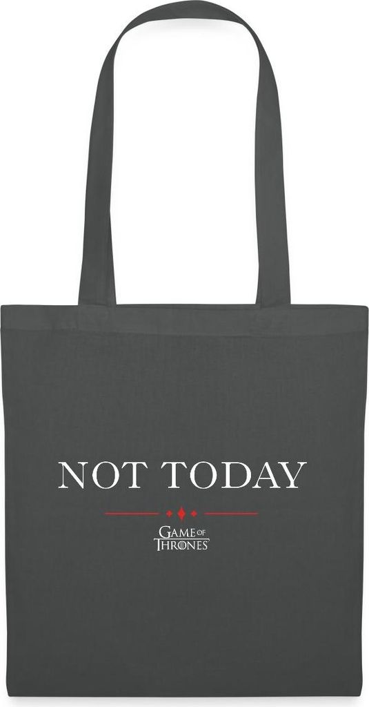 Spreadshirt Game Of Thrones Not Today Spruch Stoffbeutel, One size, Graphite